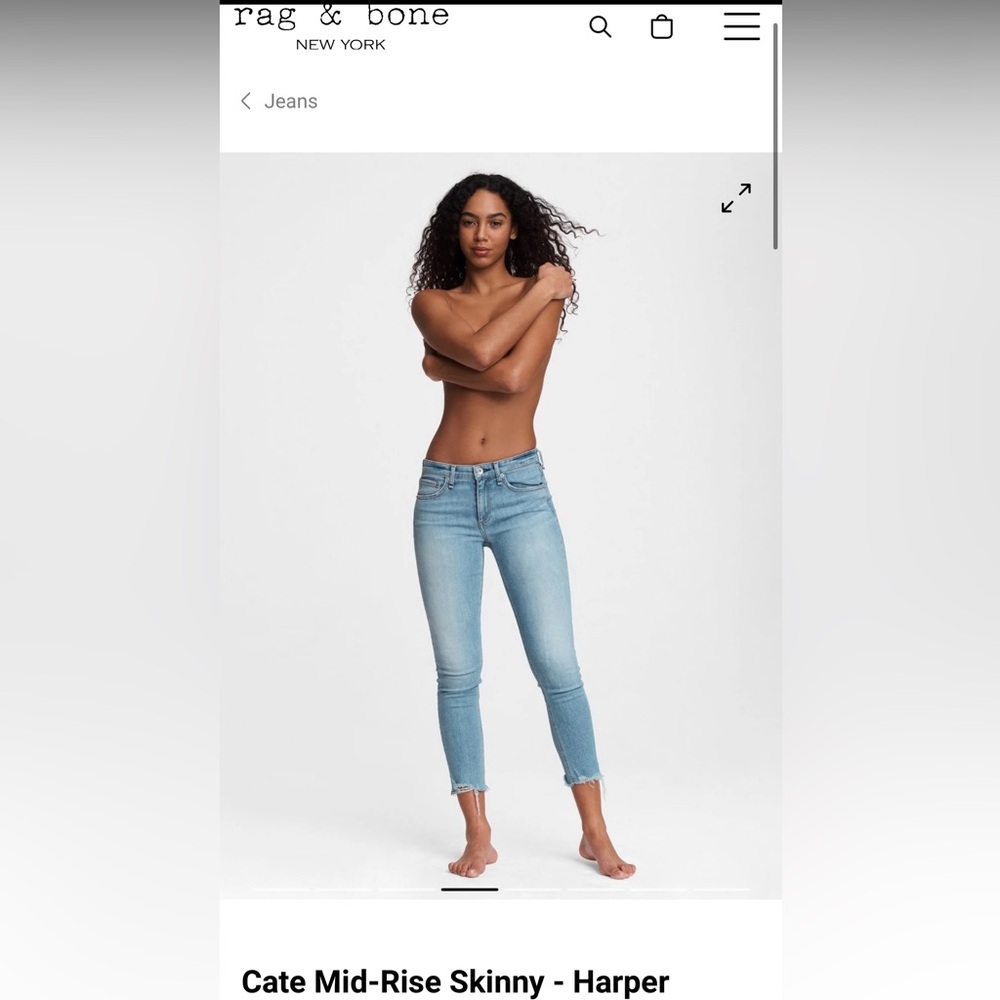 Rag & Bone Cate Mid-Rise Skinny Size 25 Wash: Harper